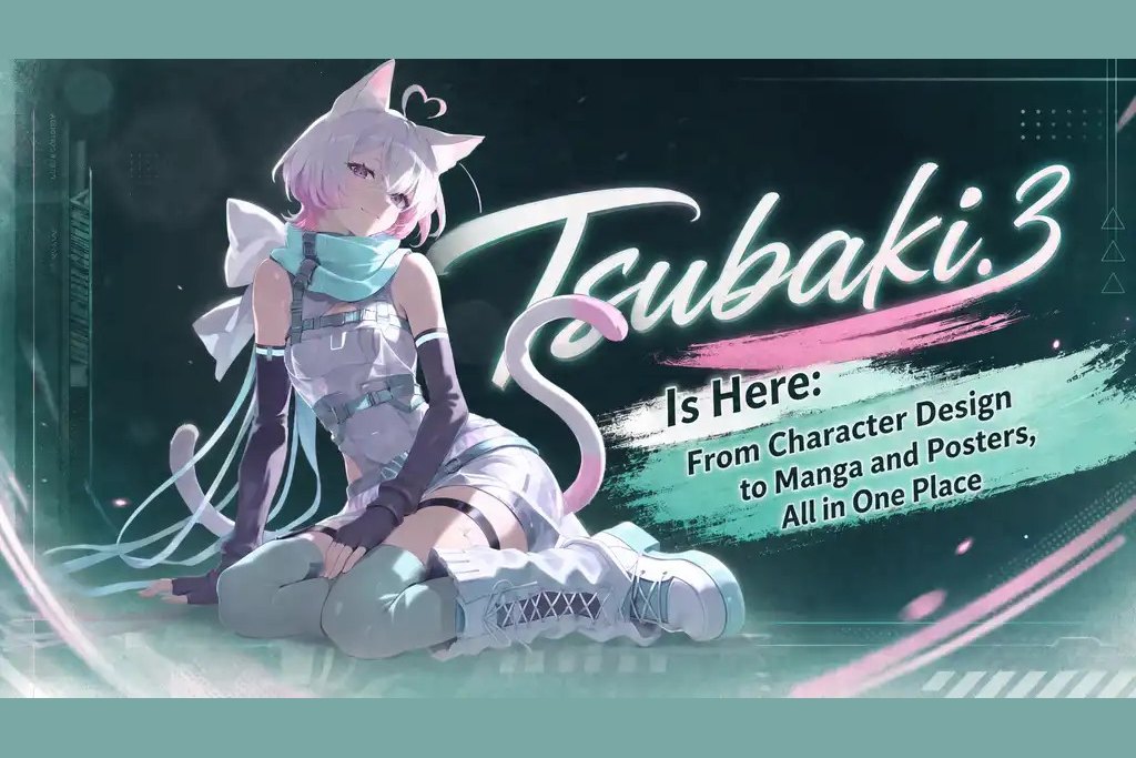 PixAI’s key art for Tsubaki.3, from the company’s 28 September 2026 release.